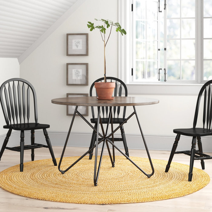 Laurel Foundry Modern Farmhouse Kennamer Round Metal Base Dining Table & Reviews | Wayfair